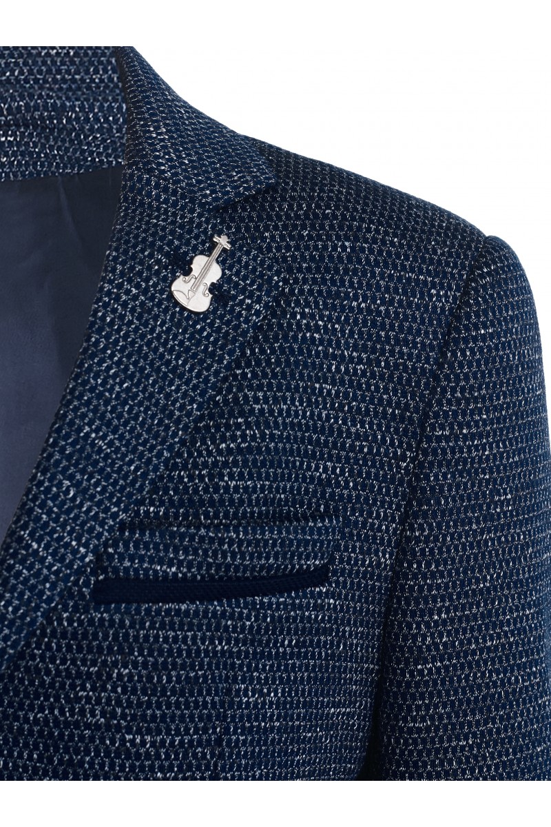 Приталенный  пиджак синего цвета 