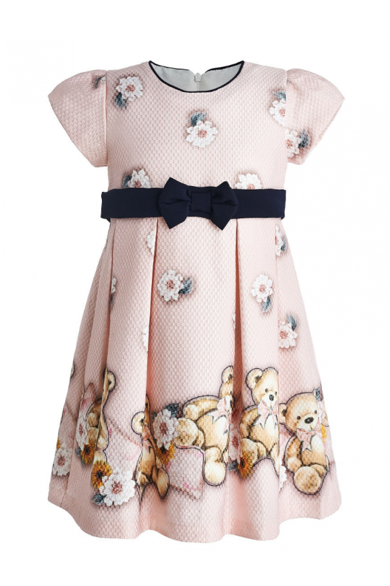 Очень красивое платье с маленькими мишками розовое