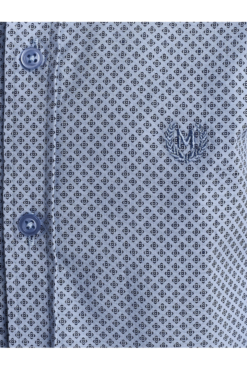 Рубашка с рисунком в виде ромбика голубая