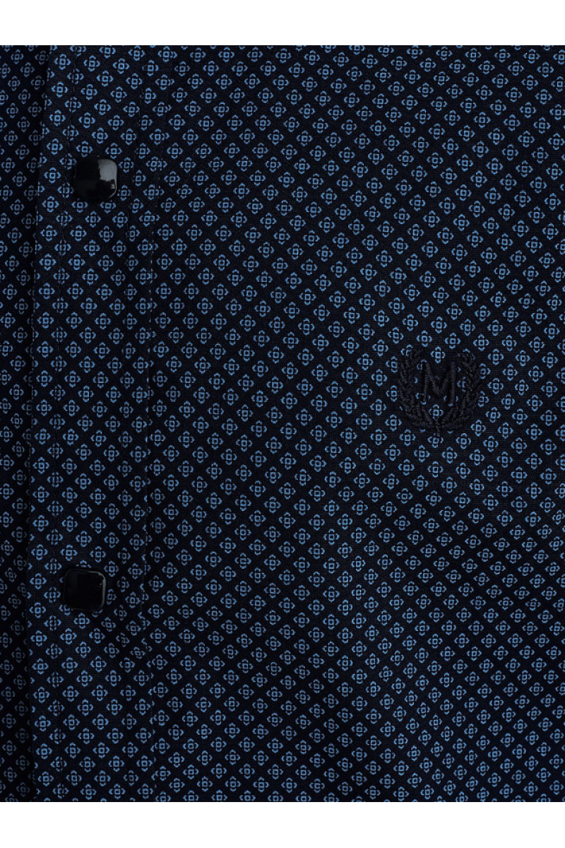 Рубашка с рисунком в виде ромбика синяя