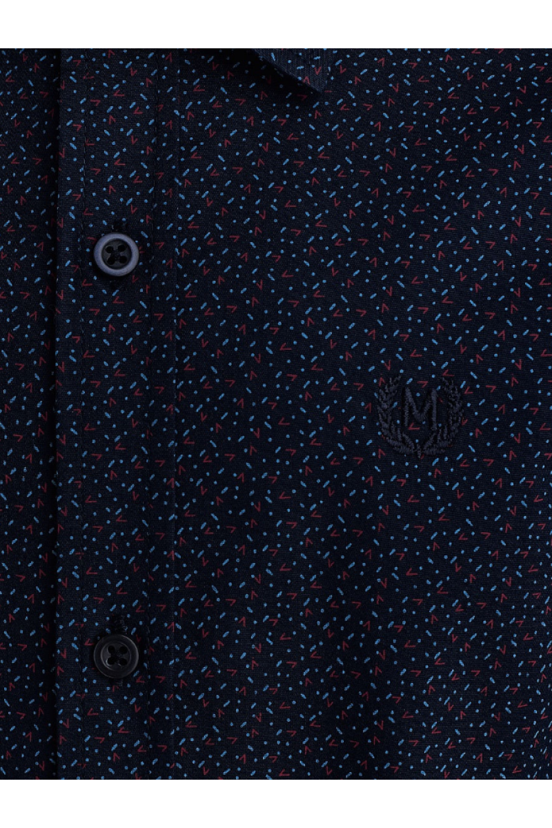 Рубашка с изображением маленьких галочек темно-синего цвета