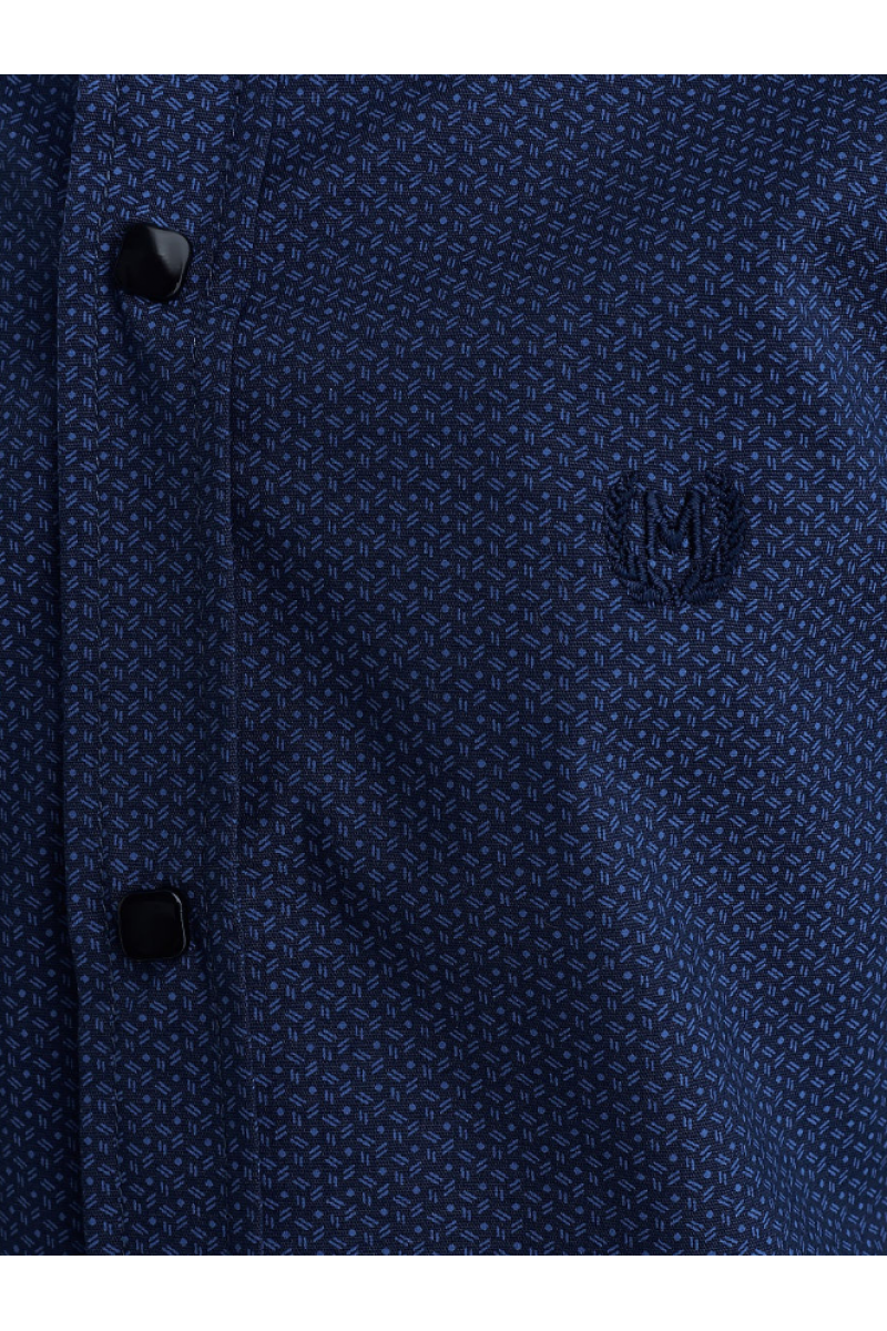 Рубашка с геометрическим изображением темно-синяя