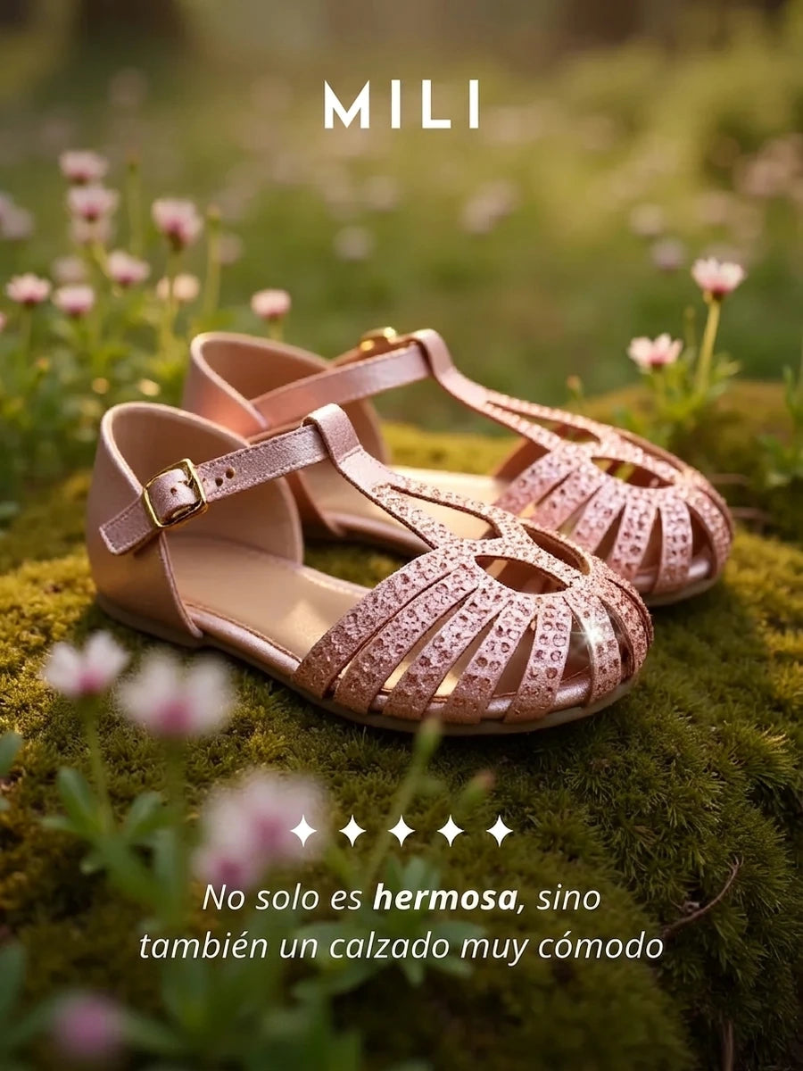zapatos de fiesta para niña MiLi sandalias rosa con strass (4)