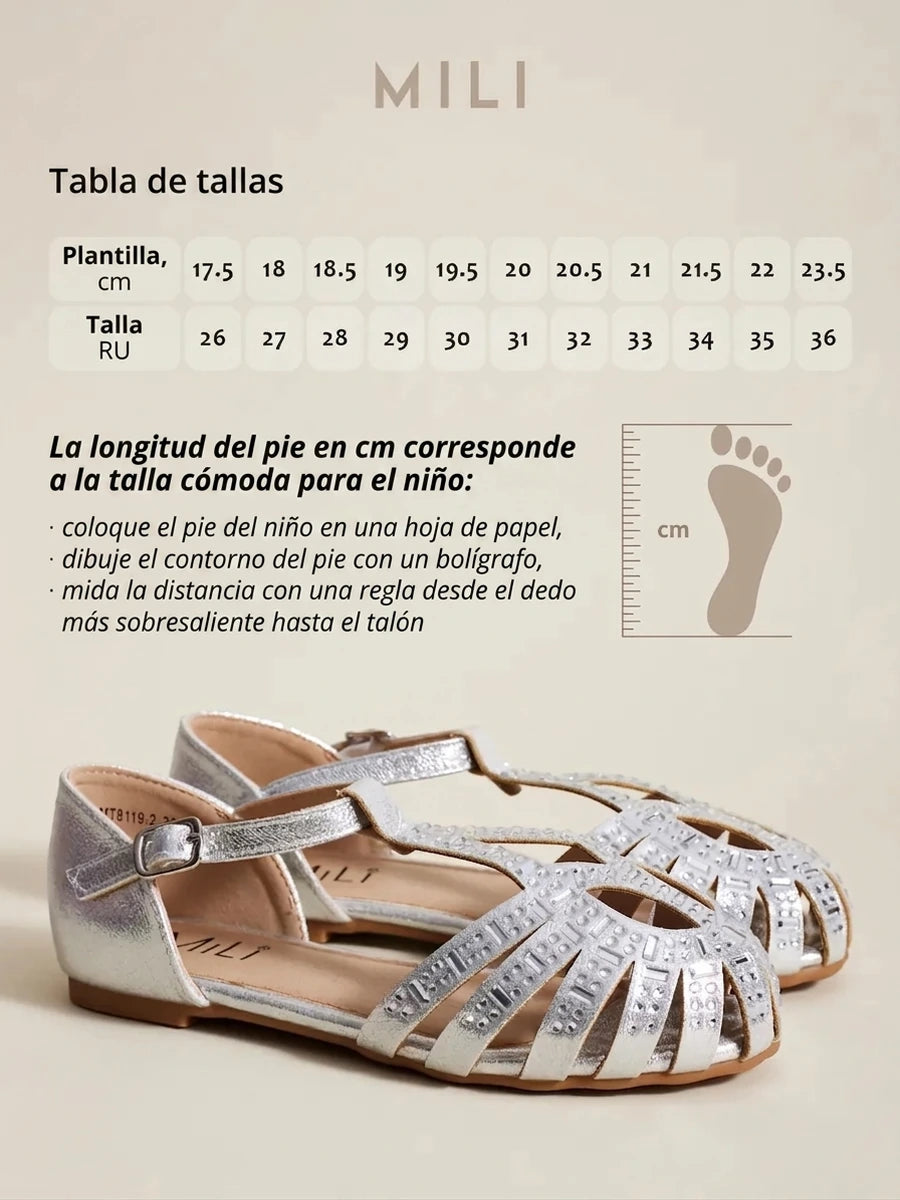 zapatos de fiesta para niña MiLi sandalia plateado con strass (6)