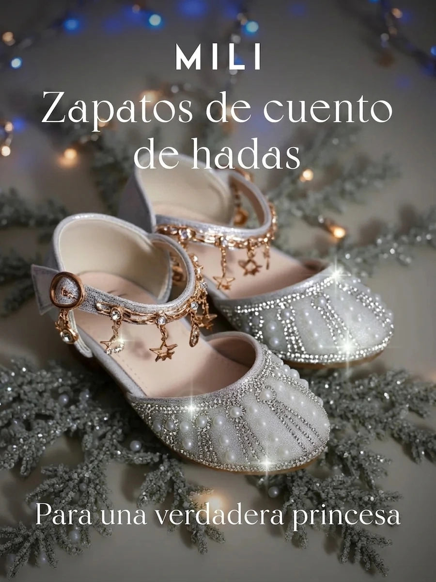 zapatos de fiesta para niña MiLi plateados con tacón y strass (7)