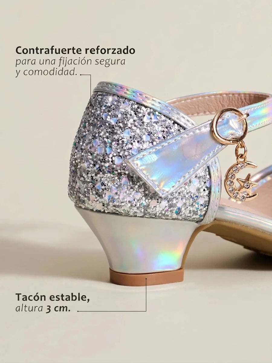zapatos de fiesta para niña MiLi plateados con tacón y strass (8)