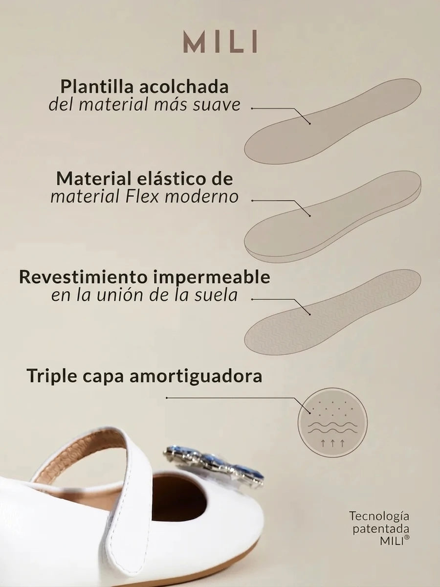 zapatos de fiesta para niña MiLi cerrados blancos con broche y strass (8)