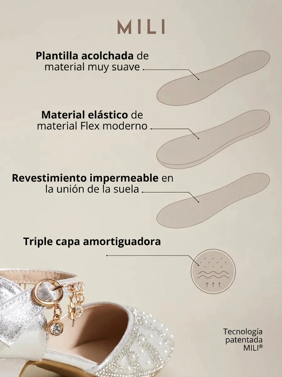 zapatos de fiesta para niña MiLi plateados con tacón y strass (9)