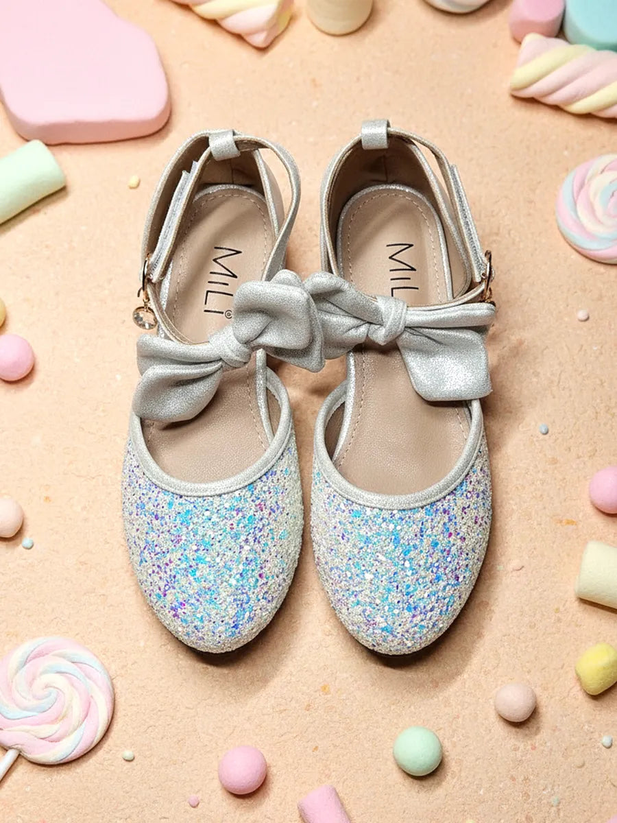 zapatos de fiesta para niña MiLi modelo pump marfil con moños (10)