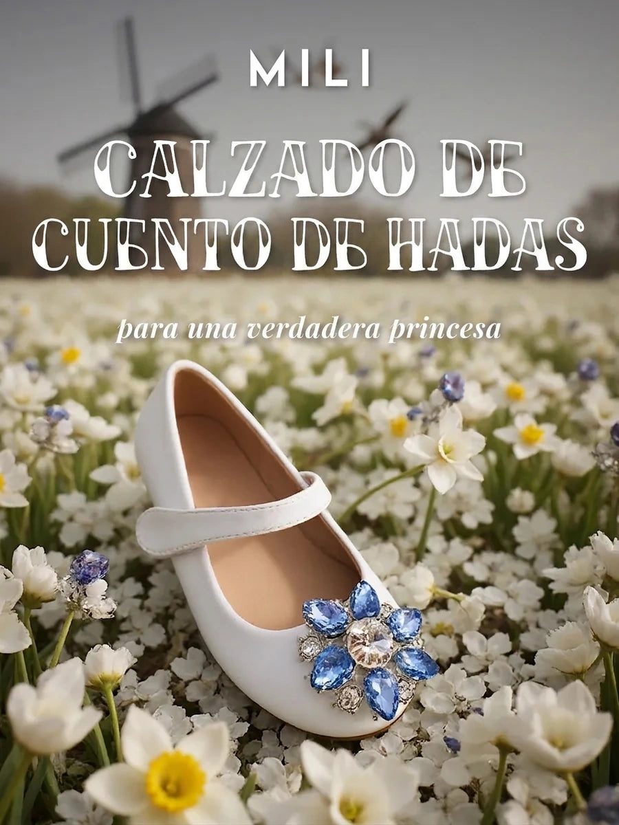 zapatos de fiesta para niña MiLi cerrados blancos con broche y strass (10)
