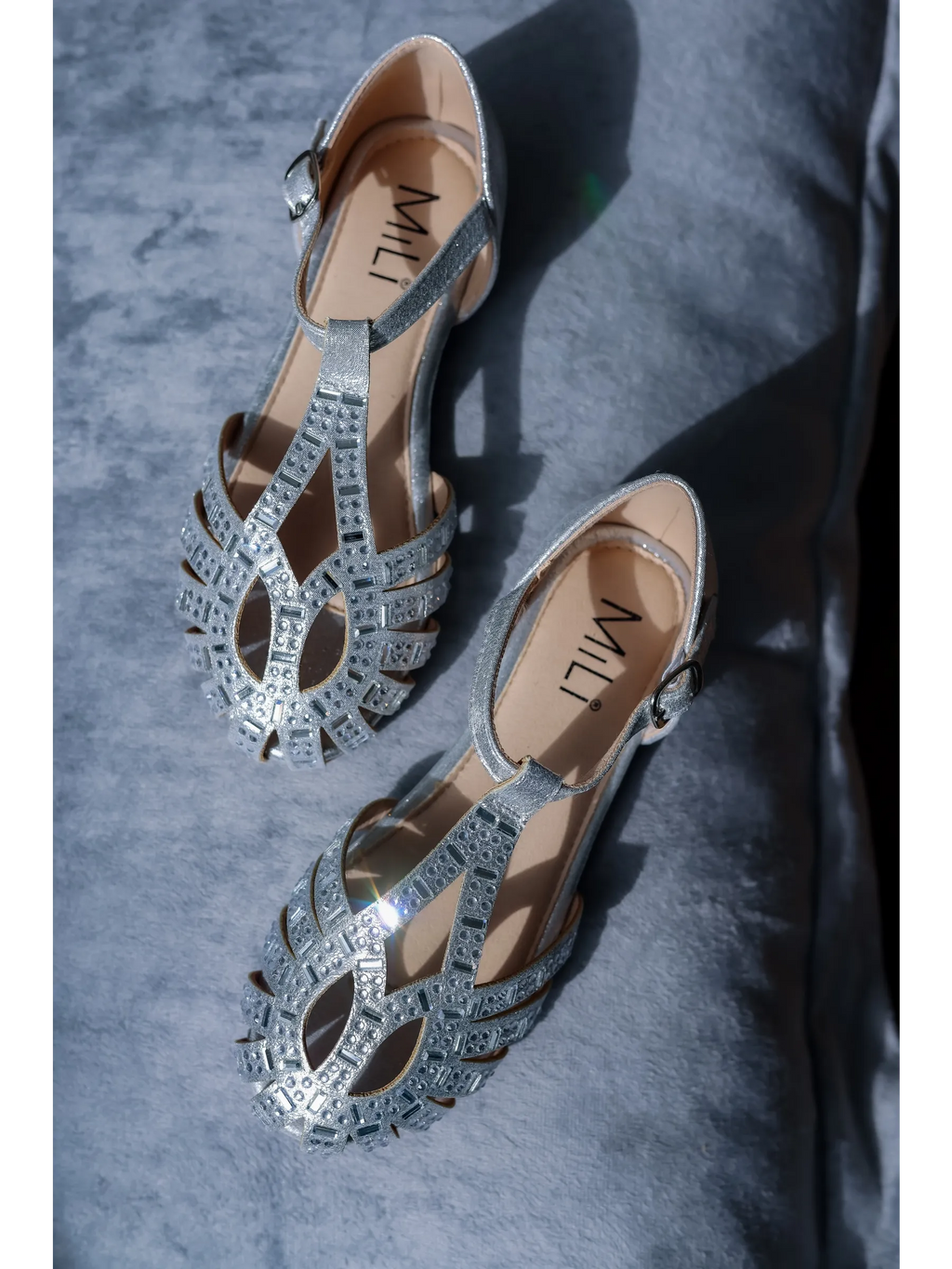zapatos de fiesta para niña MiLi sandalia plateado con strass (10)