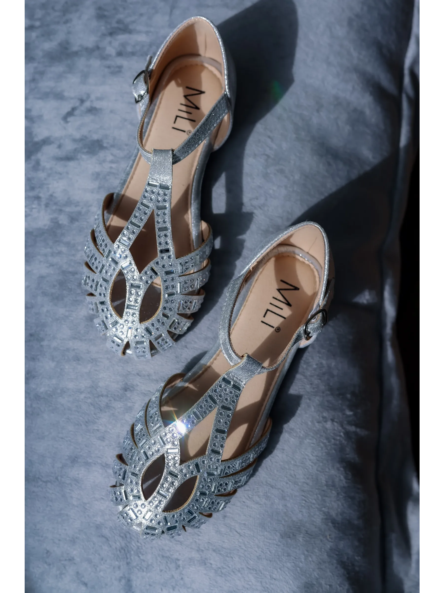zapatos de fiesta para niña MiLi sandalia plateado con strass (10)