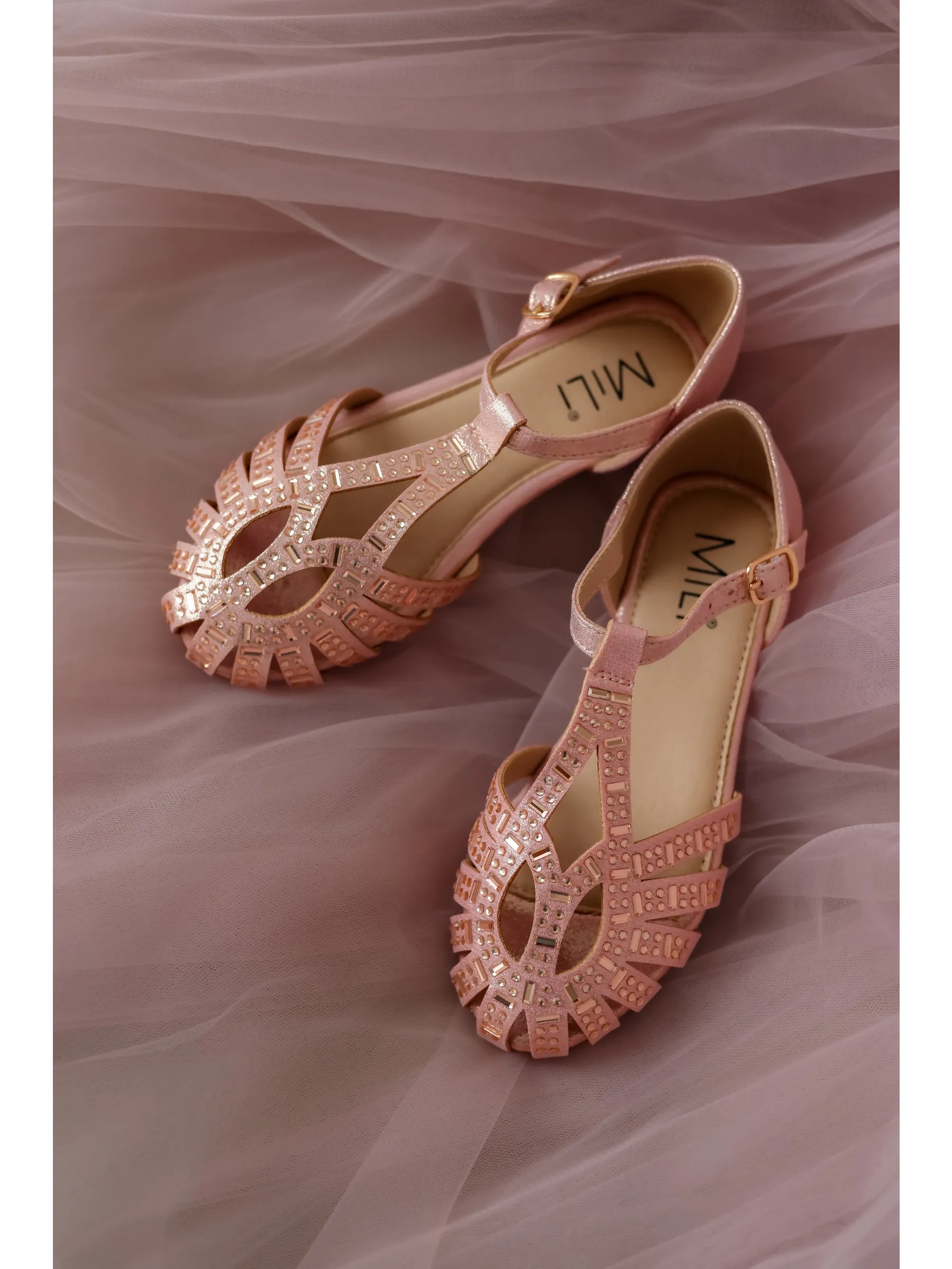 zapatos de fiesta para niña MiLi sandalias rosa con strass (10)