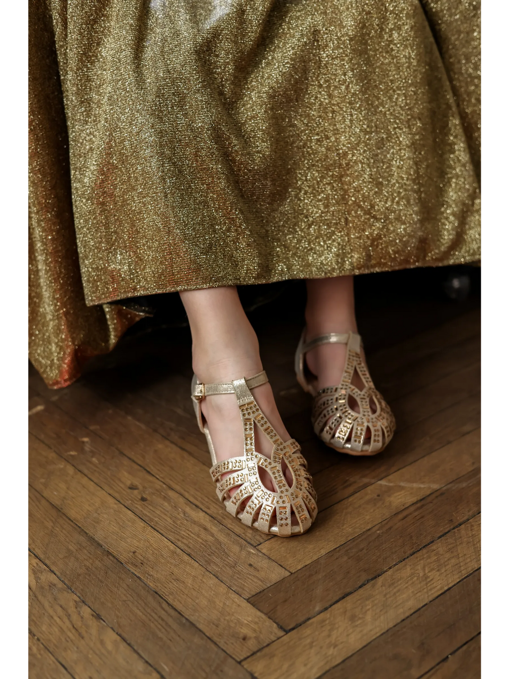zapatos de fiesta para niña MiLi sandalias beige y dorado con strass (14)