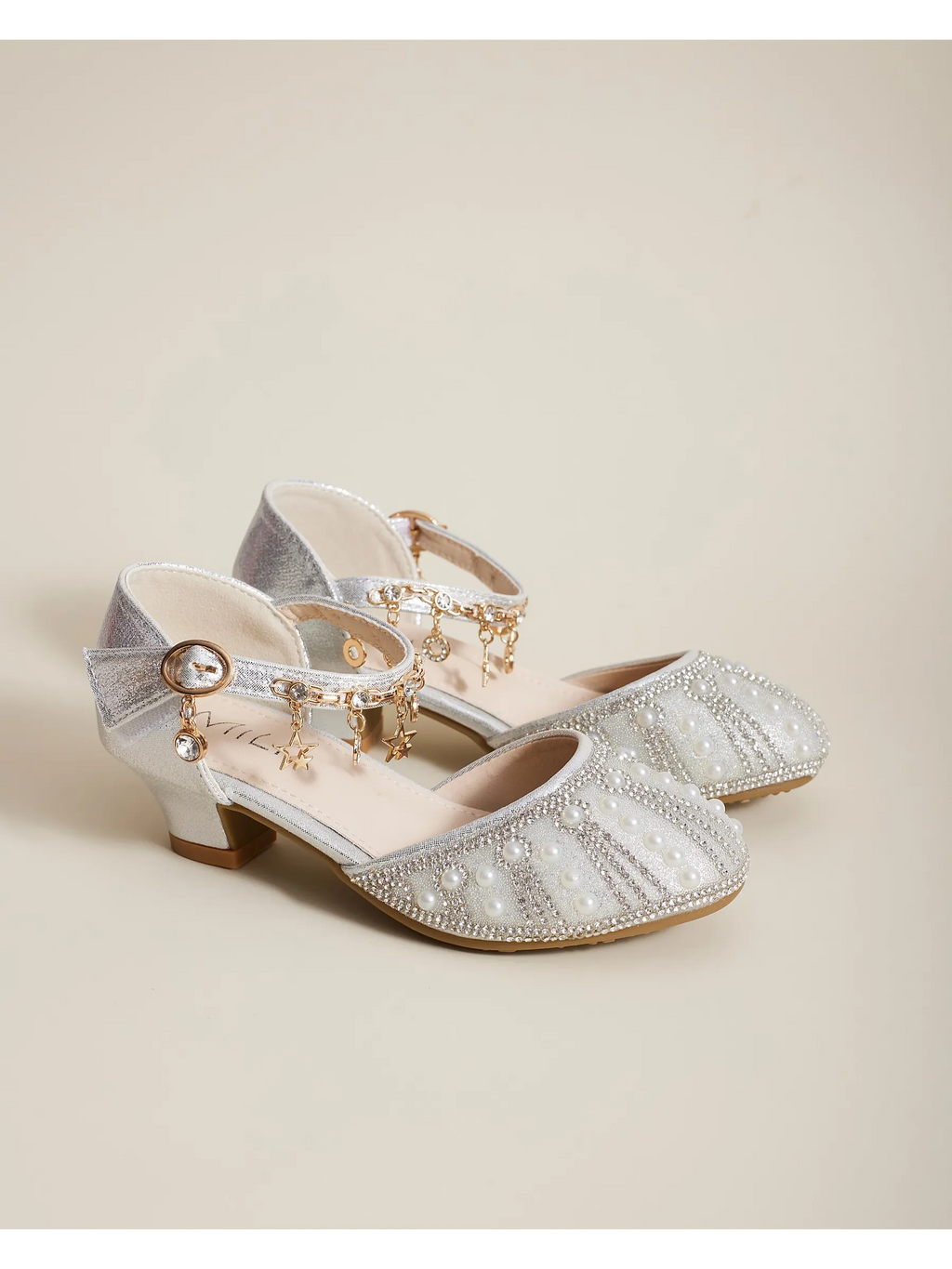 zapatos de fiesta para niña MiLi plateados con tacón y strass (15)