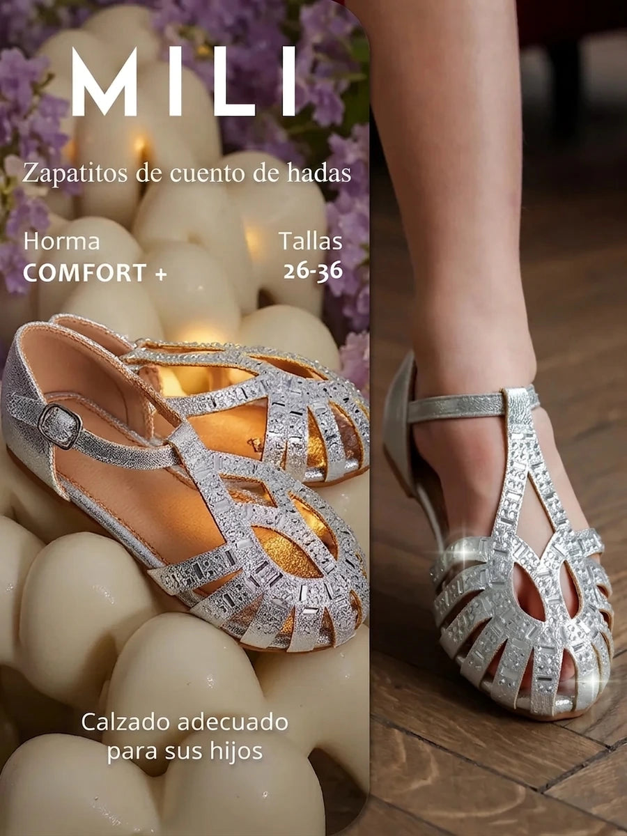 zapatos de fiesta para niña MiLi sandalia plateado con strass (15)