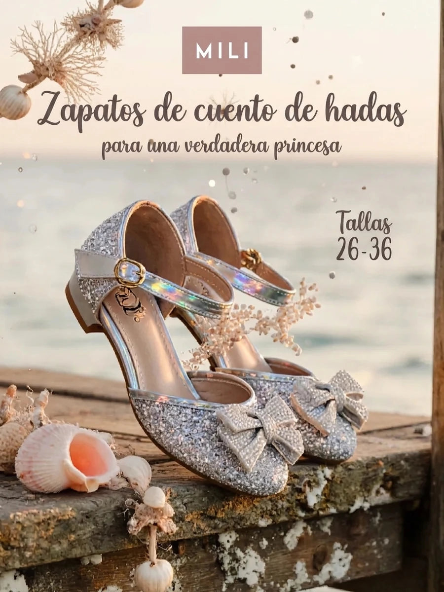 zapatos de fiesta para niña MiLi plateados con tacón y strass (15)