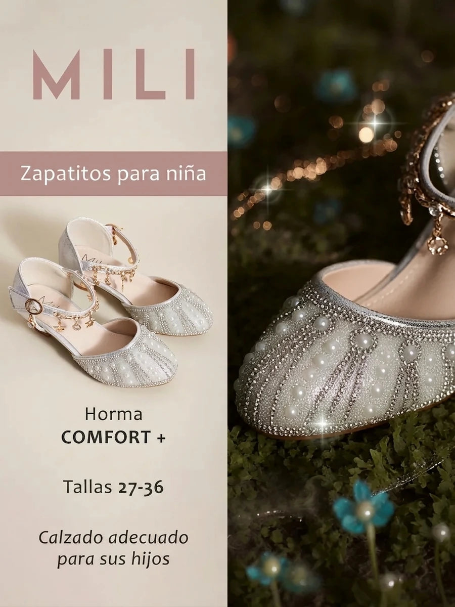 zapatos de fiesta para niña MiLi plateados con tacón y strass (16)
