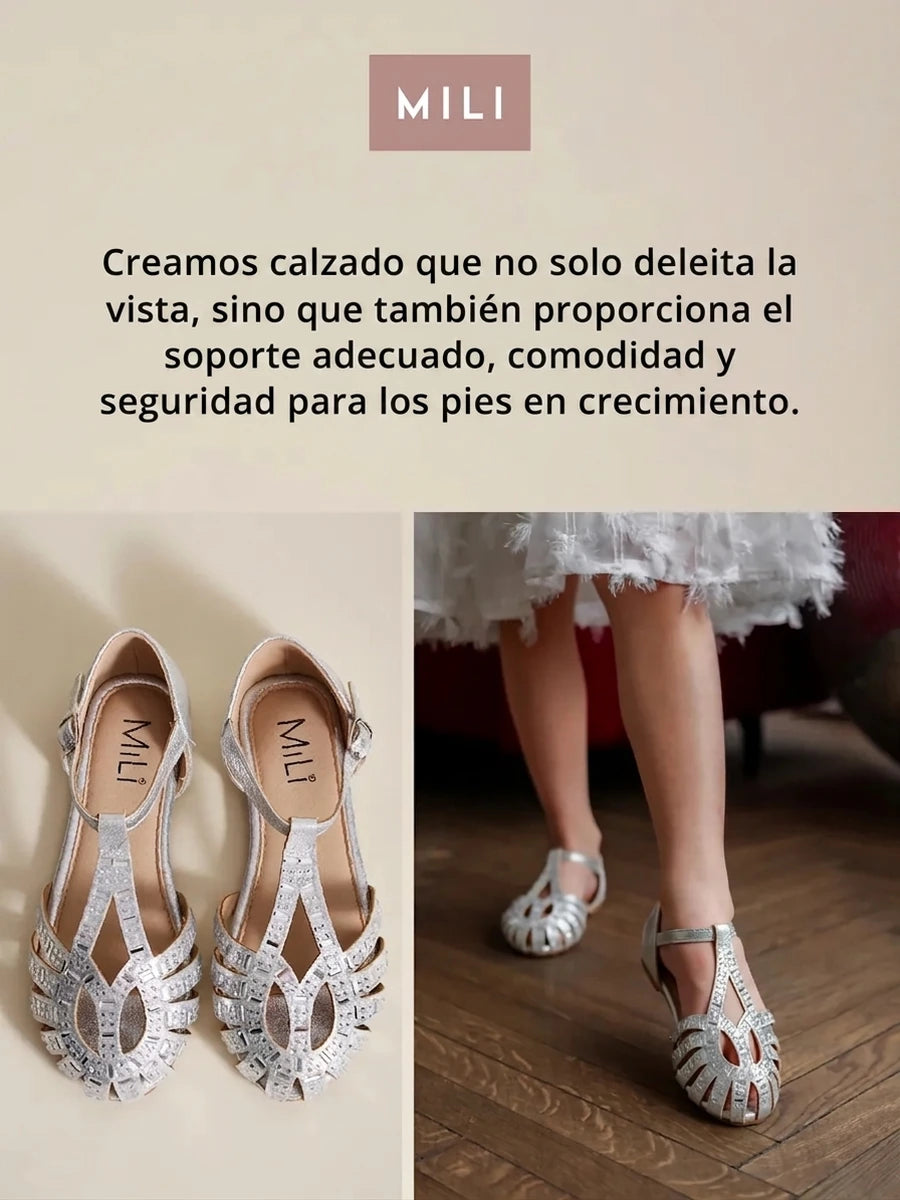 zapatos de fiesta para niña MiLi sandalia plateado con strass (16)