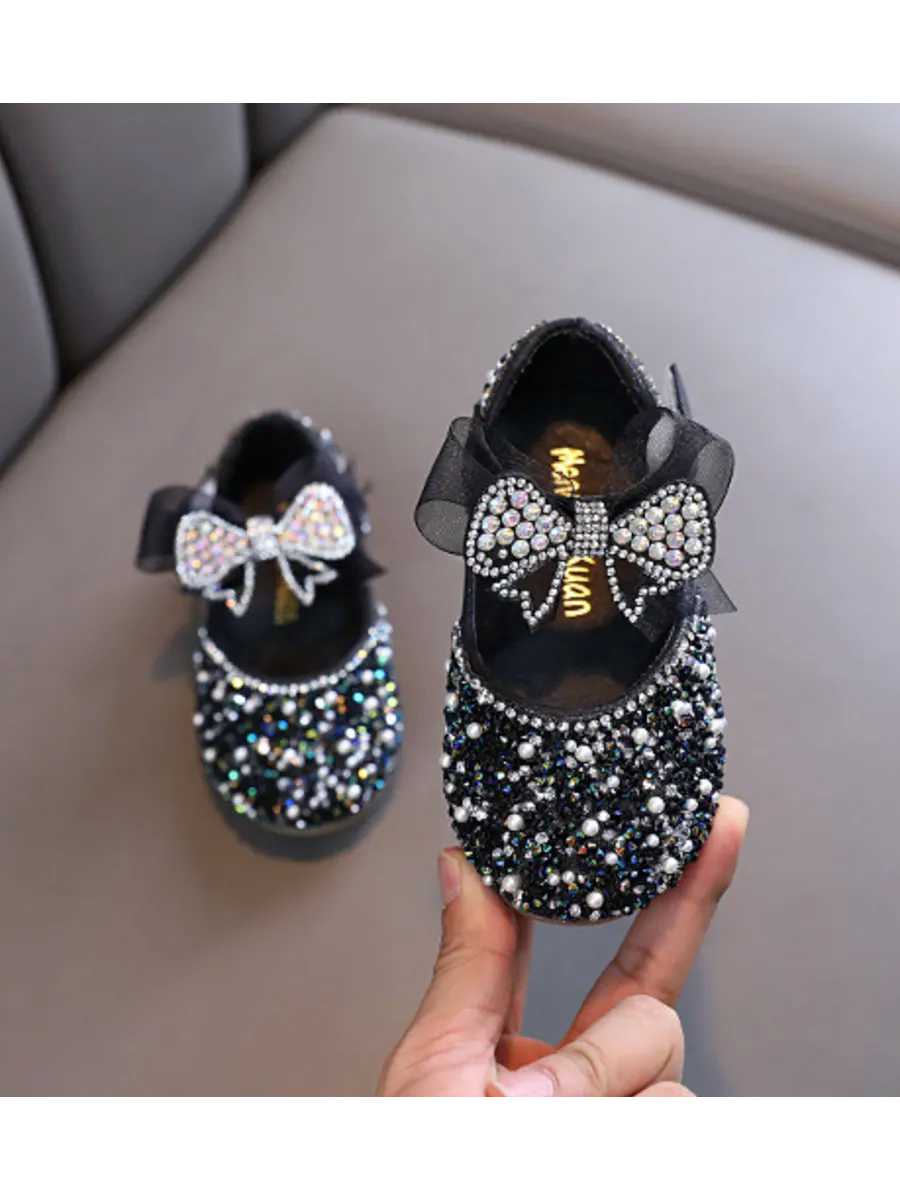 zapatos de fiesta para niña MiLi negros con moño y strass (1)