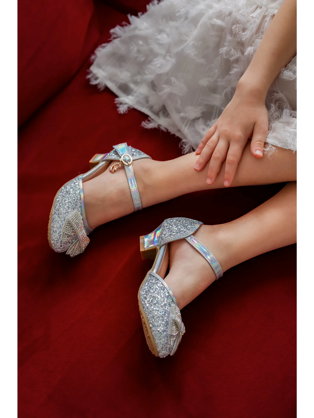 zapatos de fiesta para niña MiLi guillerminas plateadas con moño (1)