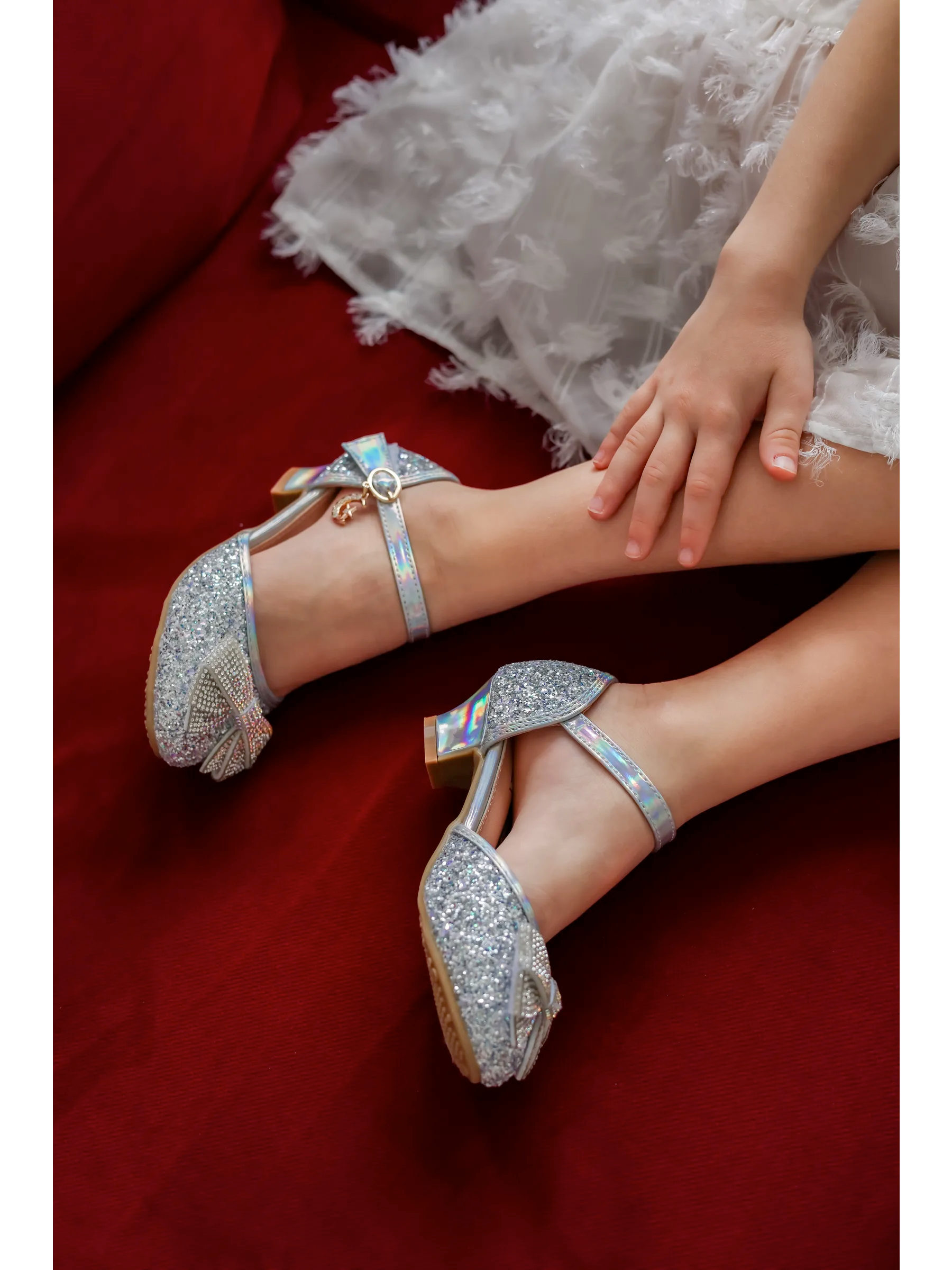 zapatos de fiesta para niña MiLi guillerminas plateadas con moño (1)
