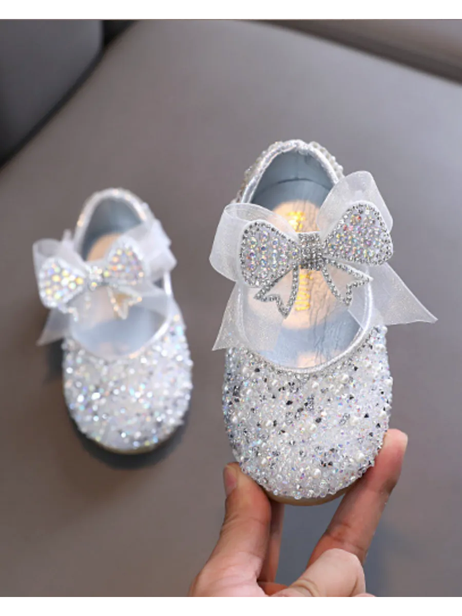 zapatos de fiesta para niña MiLi plateados con moño y strass (1)