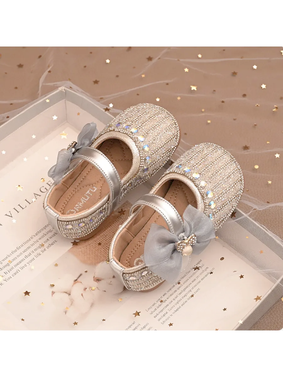zapatos de fiesta para niña MiLi tipo salón plateado con strass (1)