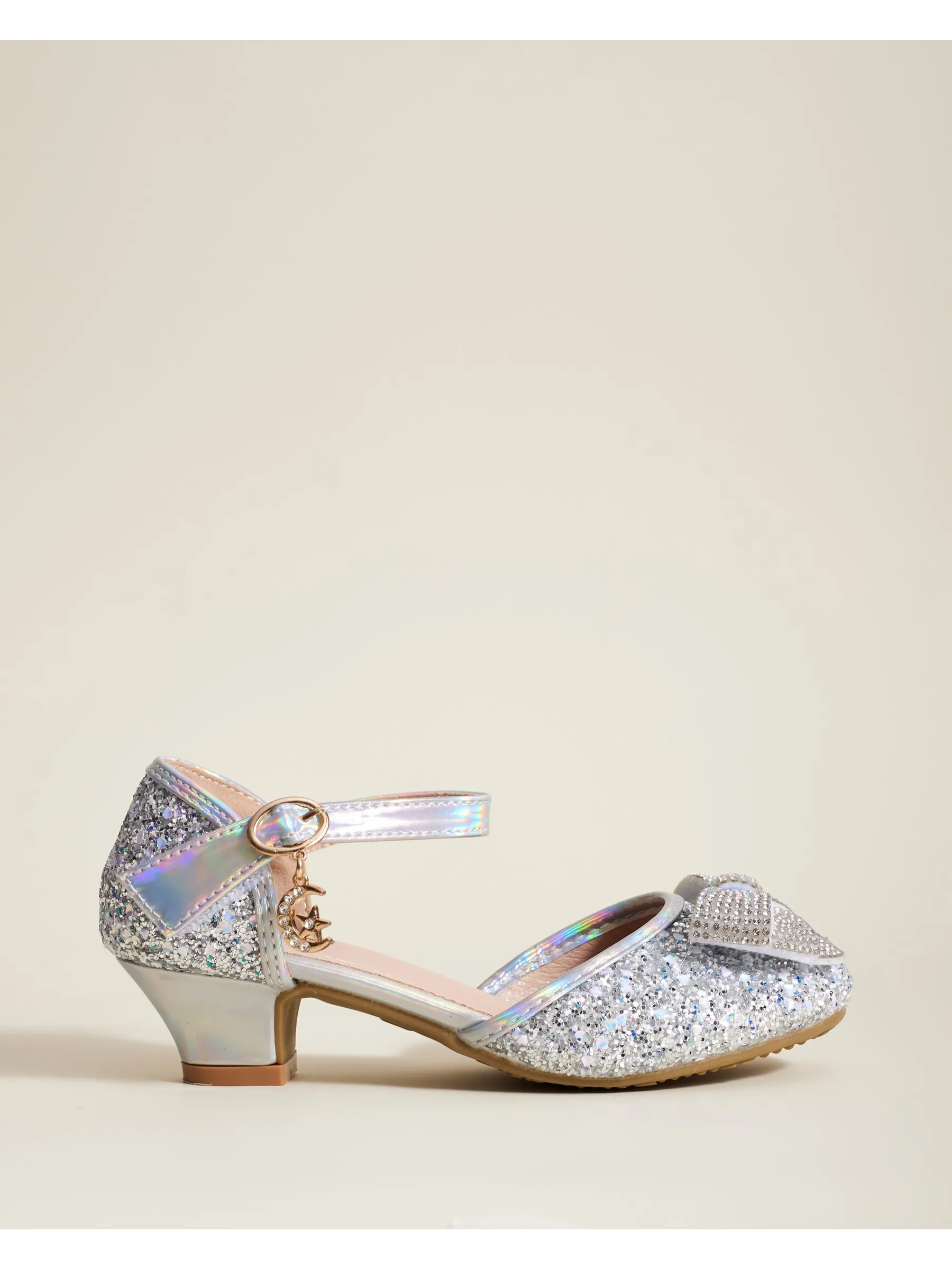 zapatos de fiesta para niña MiLi plateados con tacón y strass (27)