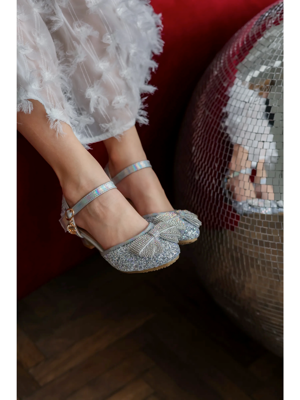 zapatos de fiesta para niña MiLi guillerminas plateadas con moño (2)