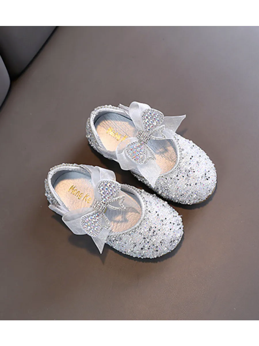 zapatos de fiesta para niña MiLi plateados con moño y strass (3)