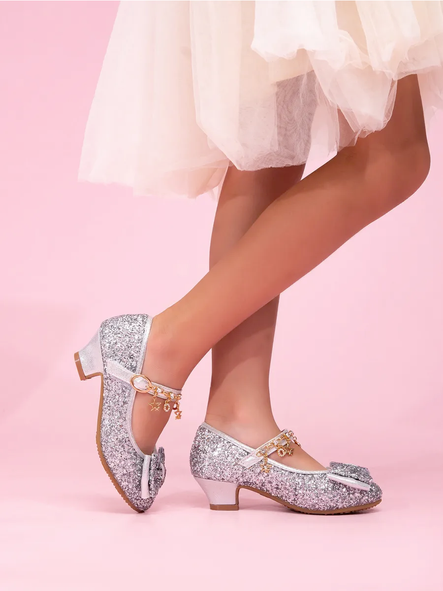 zapatos de fiesta para niña MiLi tipo salón plateado con strass (5)