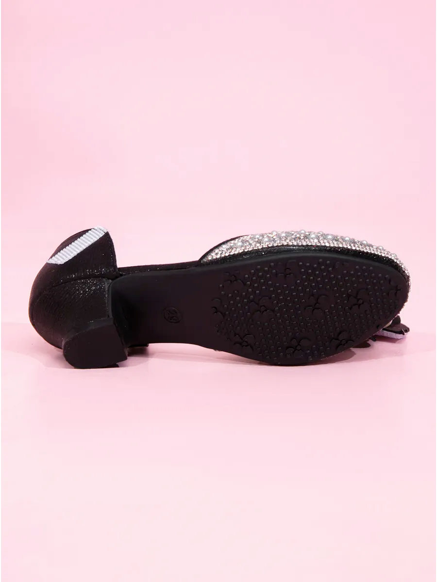 zapatos de fiesta para niña MiLi tipo salón negro con strass (6)