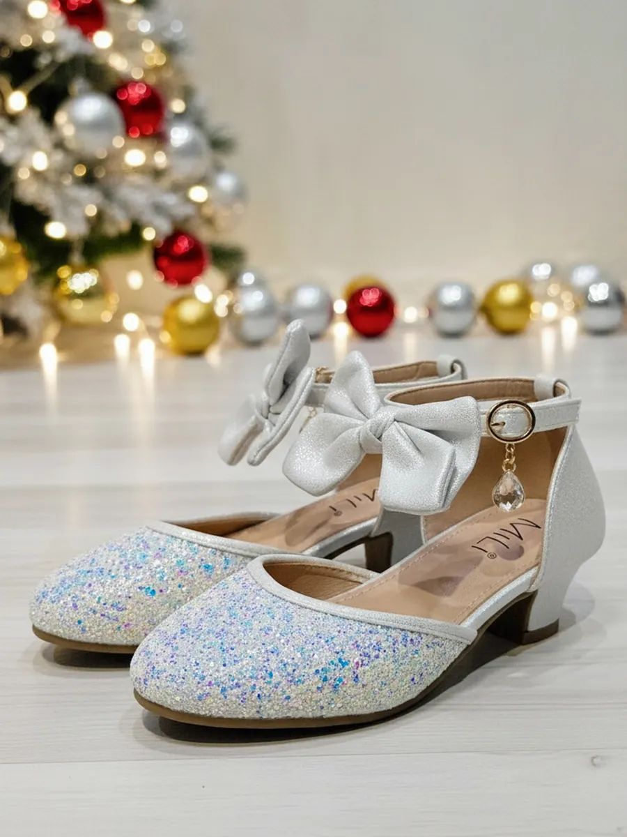 zapatos de fiesta para niña MiLi modelo pump marfil con moños (7)