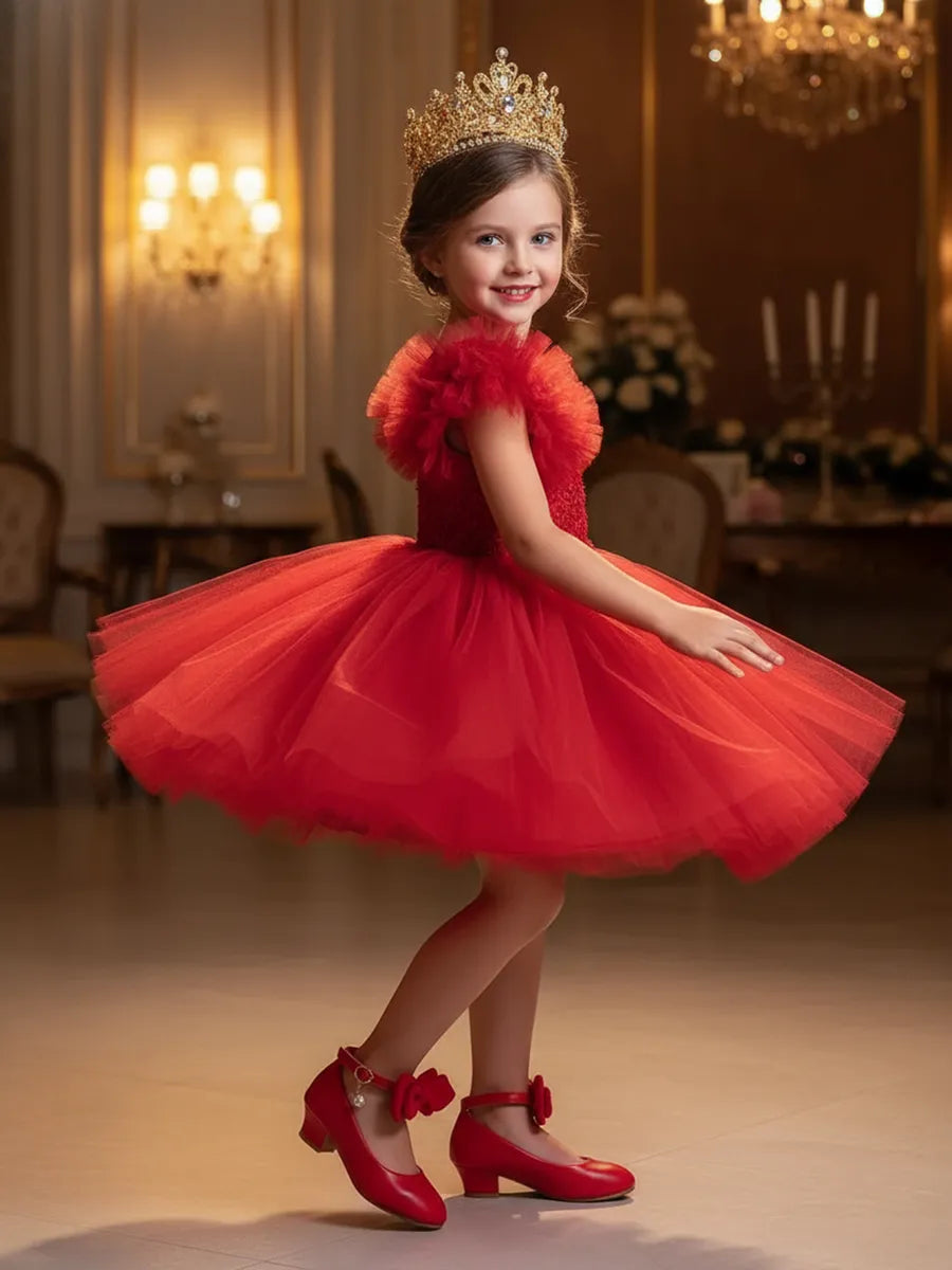 zapatos de fiesta para niña MiLi con tacón rojo y moño (7)