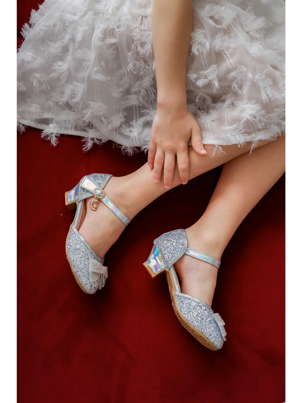 zapatos de fiesta para niña MiLi guillerminas plateadas con moño (8)