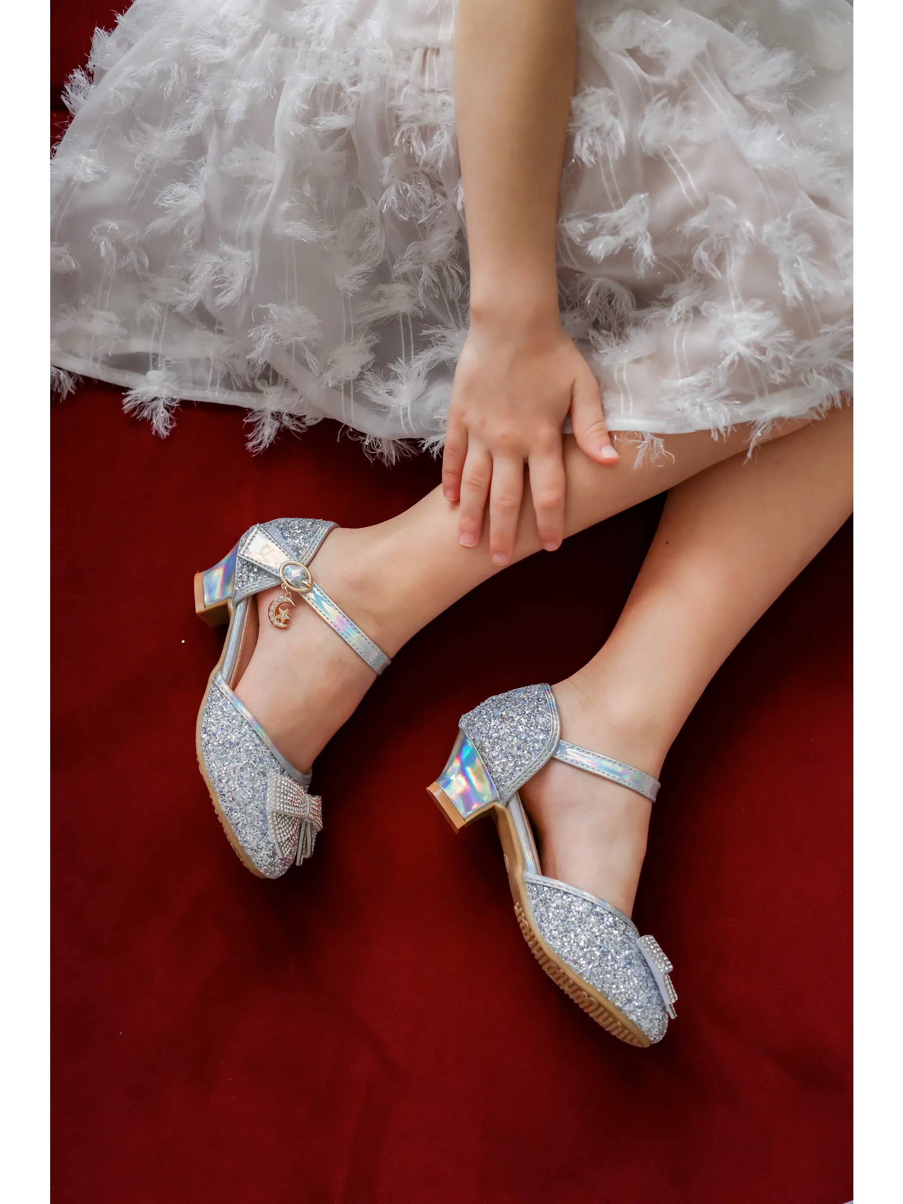 zapatos de fiesta para niña MiLi guillerminas plateadas con moño (8)